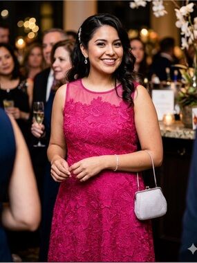 julia jordan Hot Pink Lace Cocktail Dress